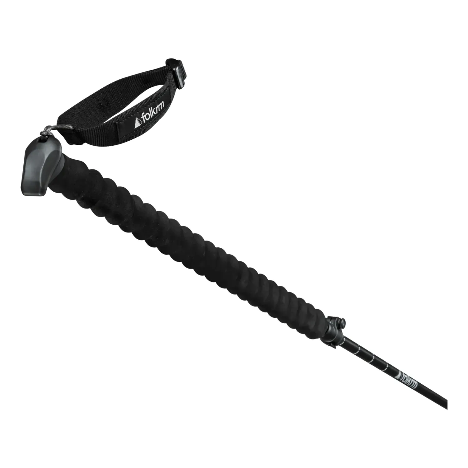 Folkrm Pahto Ski Poles in Onyx Black, grip view