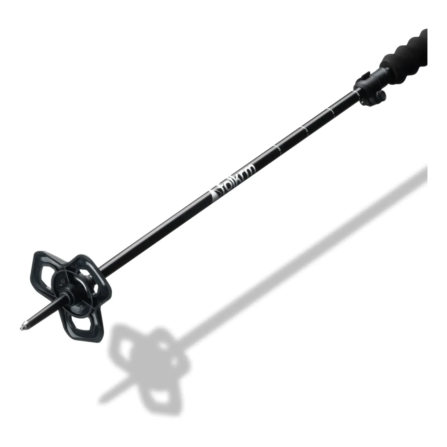 Folkrm Pahto Ski Poles in Onyx Black, basket and tip view