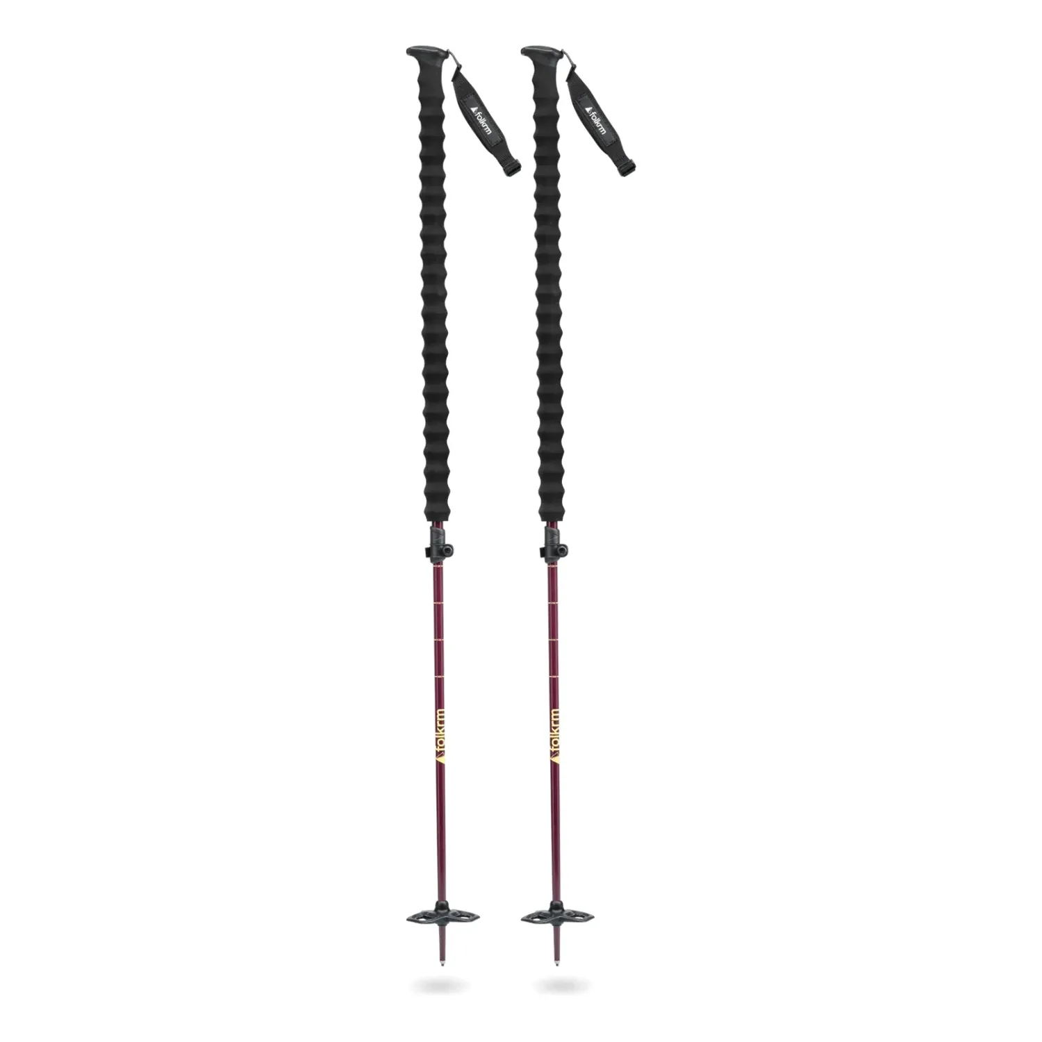 Folkrm Pahto Ski Poles in Huckleberry Purple, front view