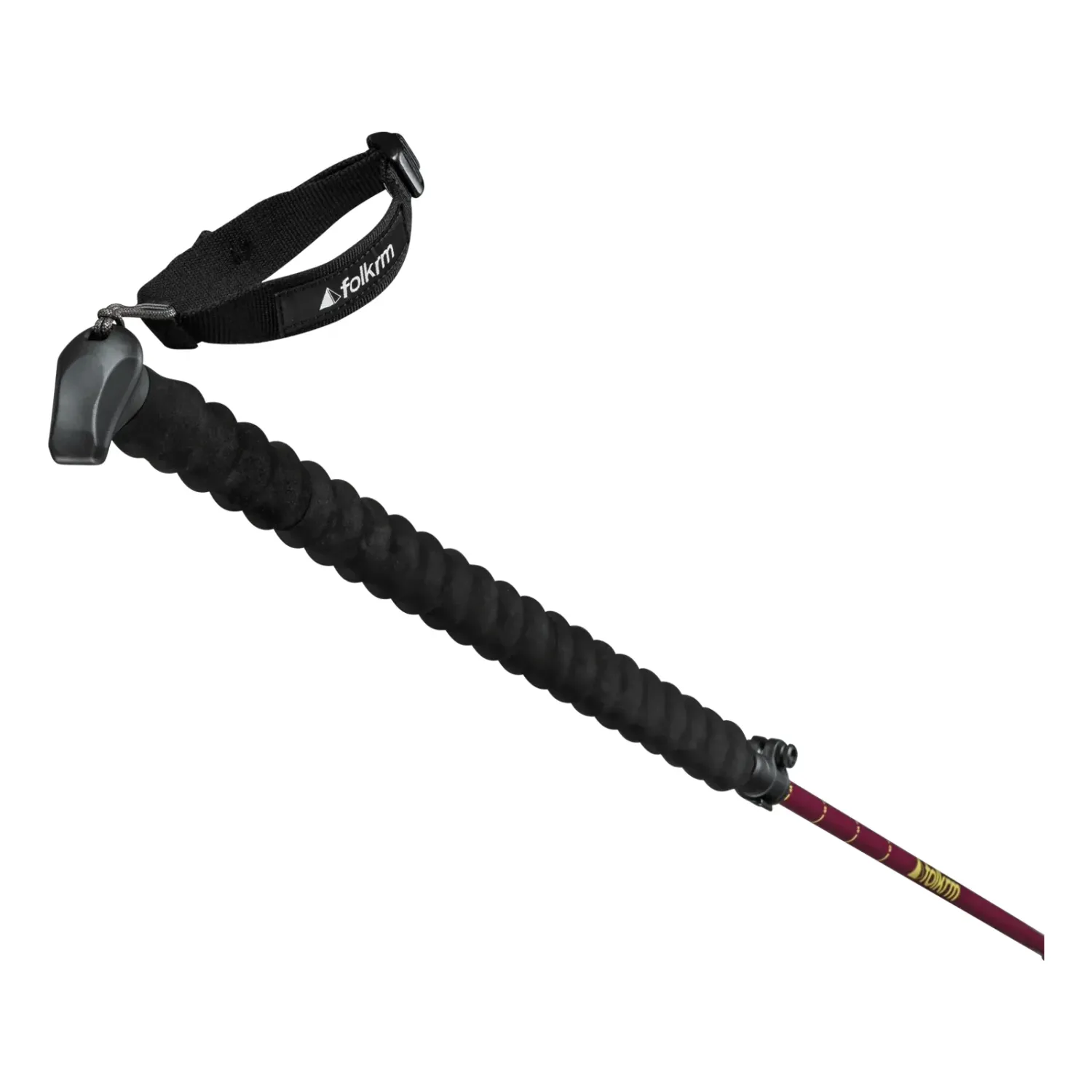 Folkrm Pahto Ski Poles in Huckleberry Purple, grip view
