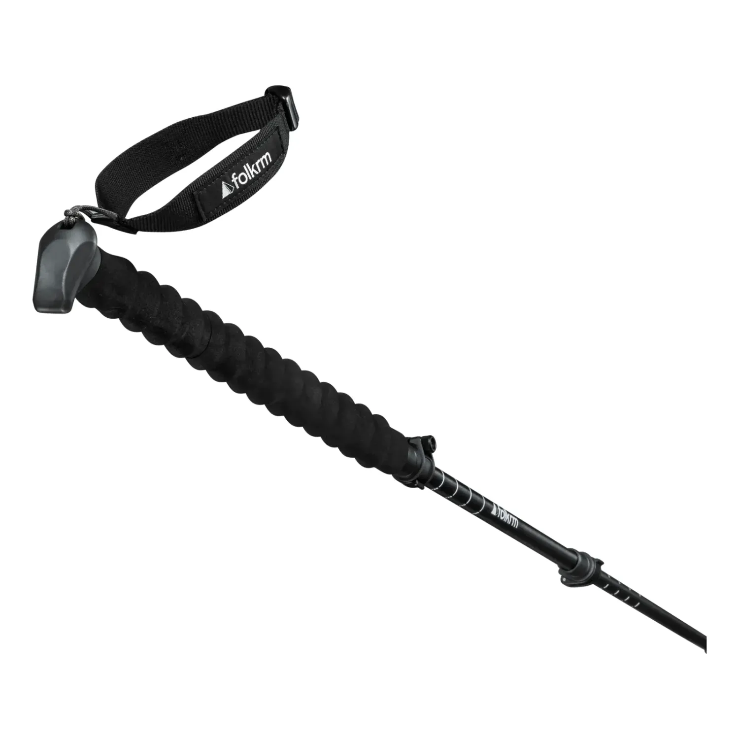 Folkrm Tahoma Splitboard Poles in Onyx Black, grip view