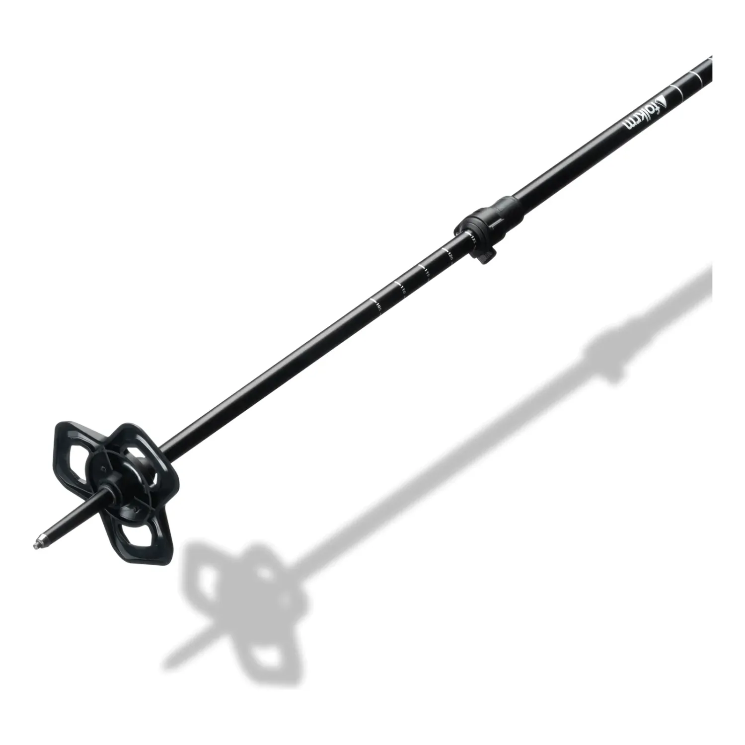 Folkrm Tahoma Splitboard Poles in Onyx Black, basket and tip view