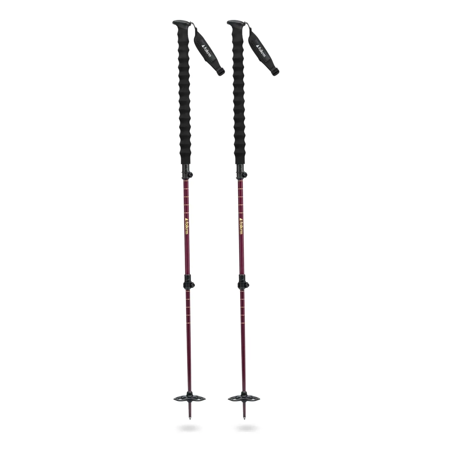 Folkrm Tahoma Splitboard Poles in Huckleberry Purple, front view