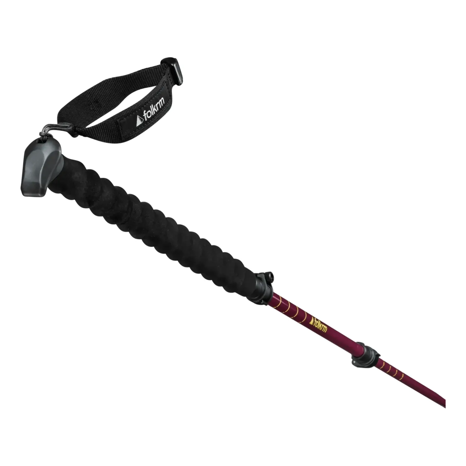 Folkrm Tahoma Splitboard Poles in Huckleberry Purple, grip view