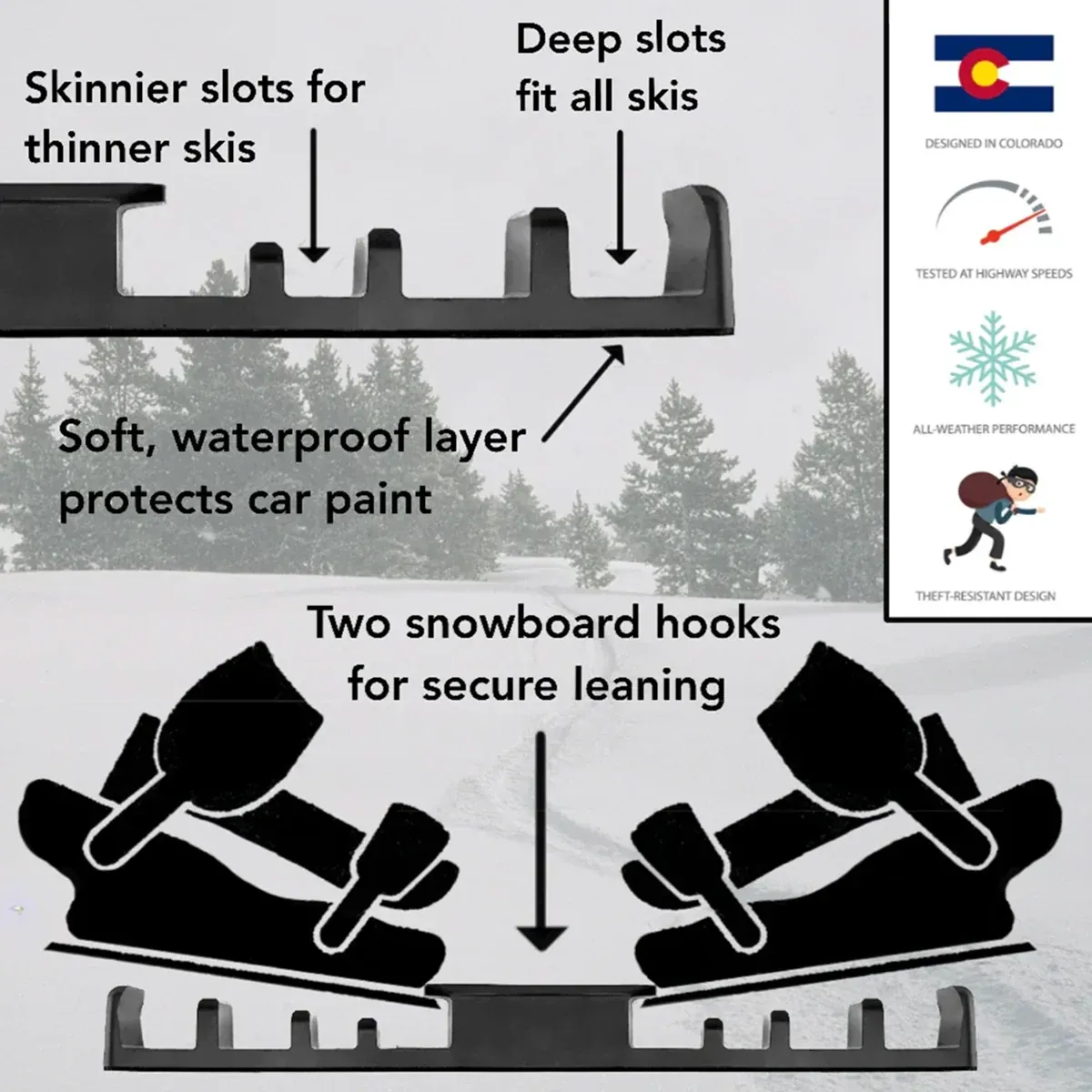 RigStrips SnoStrip Magnetic Ski and Snowboard Rest, alternate view 1