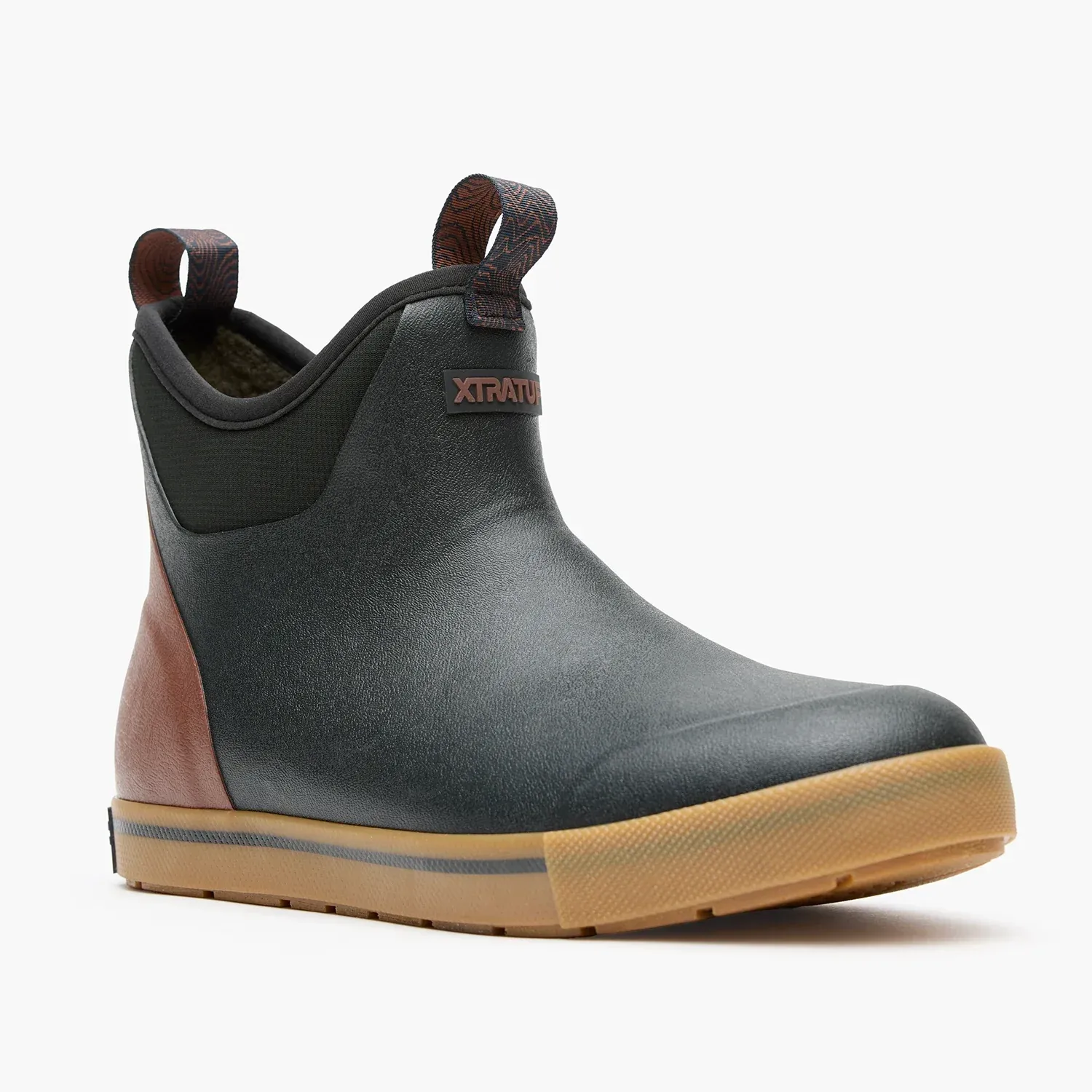 XTRATUF Men's Camp Fleece Lined Ankle Deck Boot, Color: Black, Size: 8