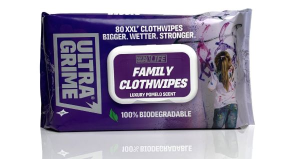 UltraGrime® Life: FAMILY Clothwipes - Pack 80 XXL + (Case of 8)