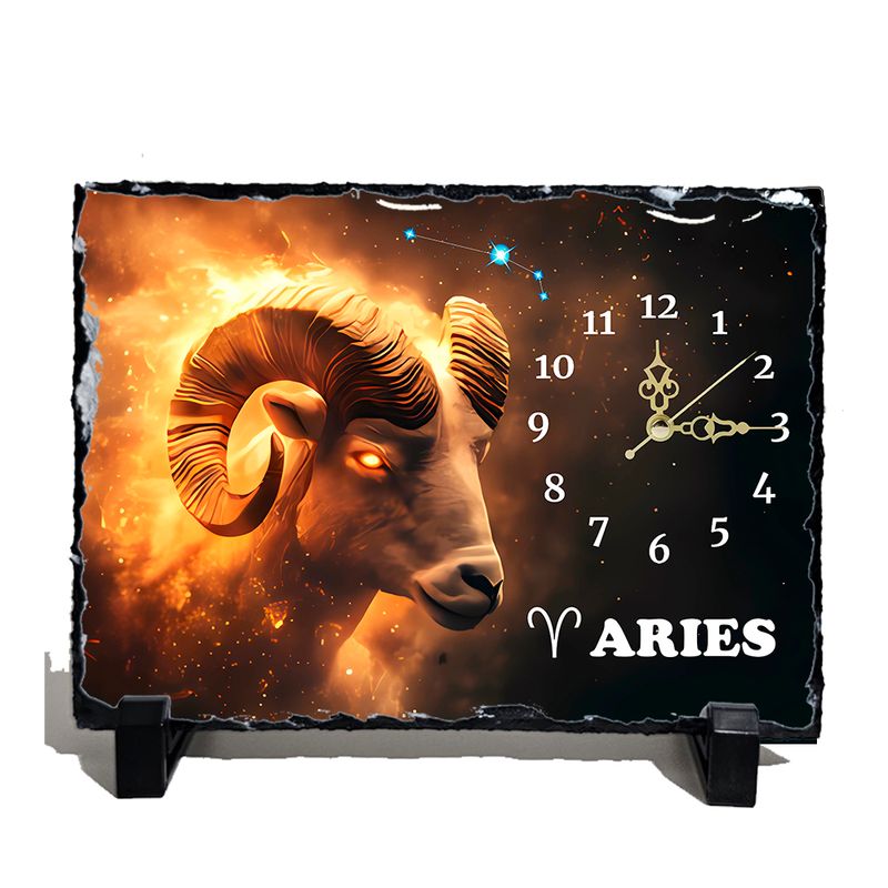 Reloj signo Aries en pizarra
