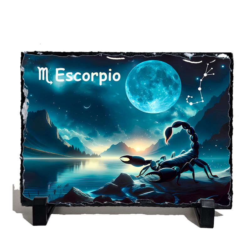Reloj signo Escorpio en pizarra