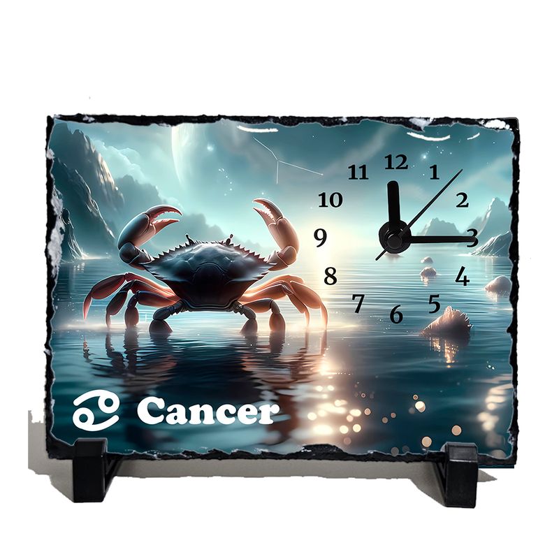 Reloj signo Cáncer en pizarra