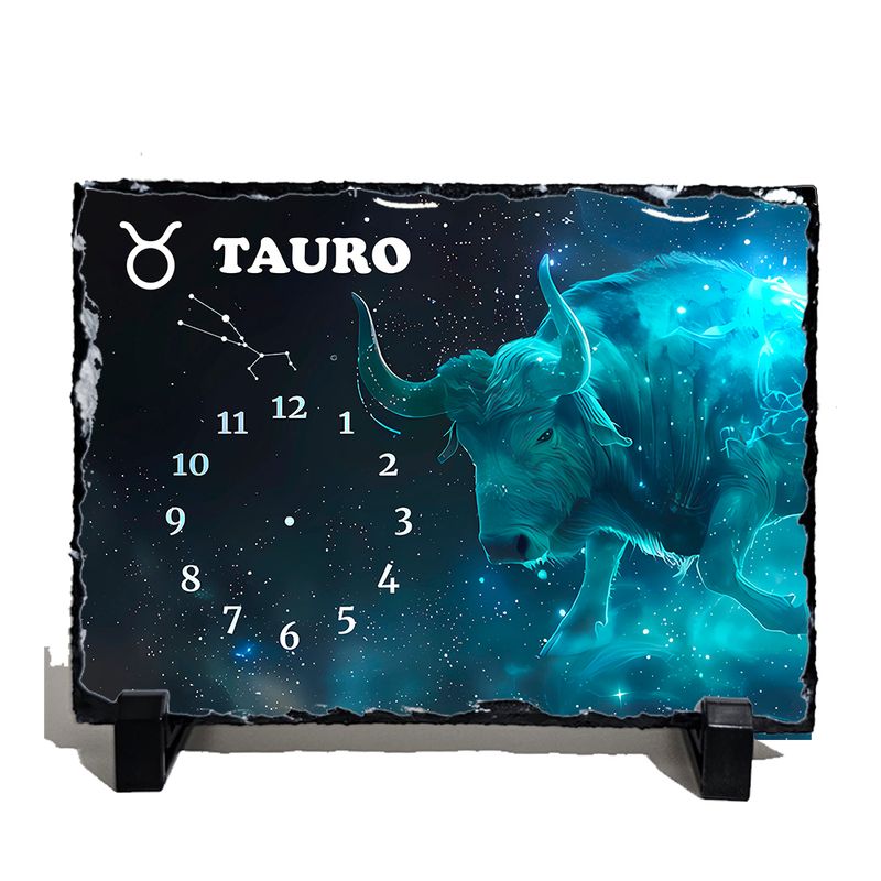 Reloj signo Tauro en pizarra