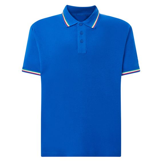 Polo manica corta con pipping italia 180gr 100% cotone