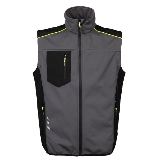 Gilet soft shell 95% Pol.- 5% Ea. 320 g/m²