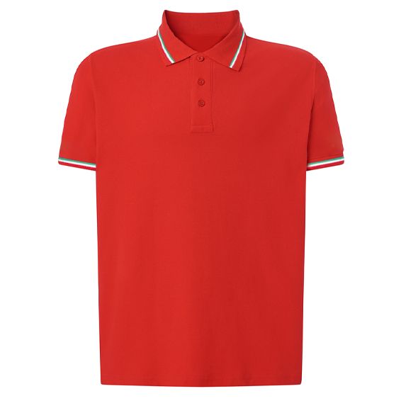 Polo manica corta con pipping italia 180gr 100% cotone