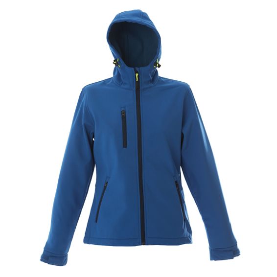 Giubbino in soft shell idrorepellente 95% pol. – 5% ea. 280 gr donna