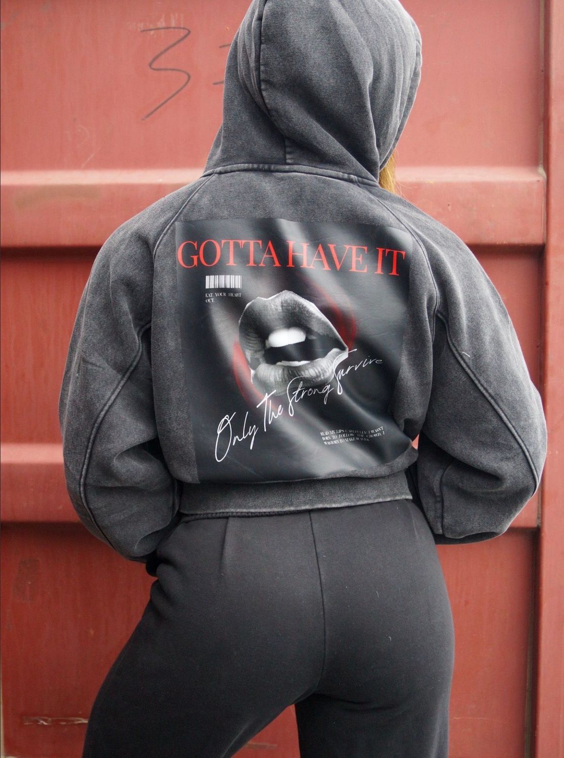 Girl's Gotta Have It Acid Washed Cropped Hoodie