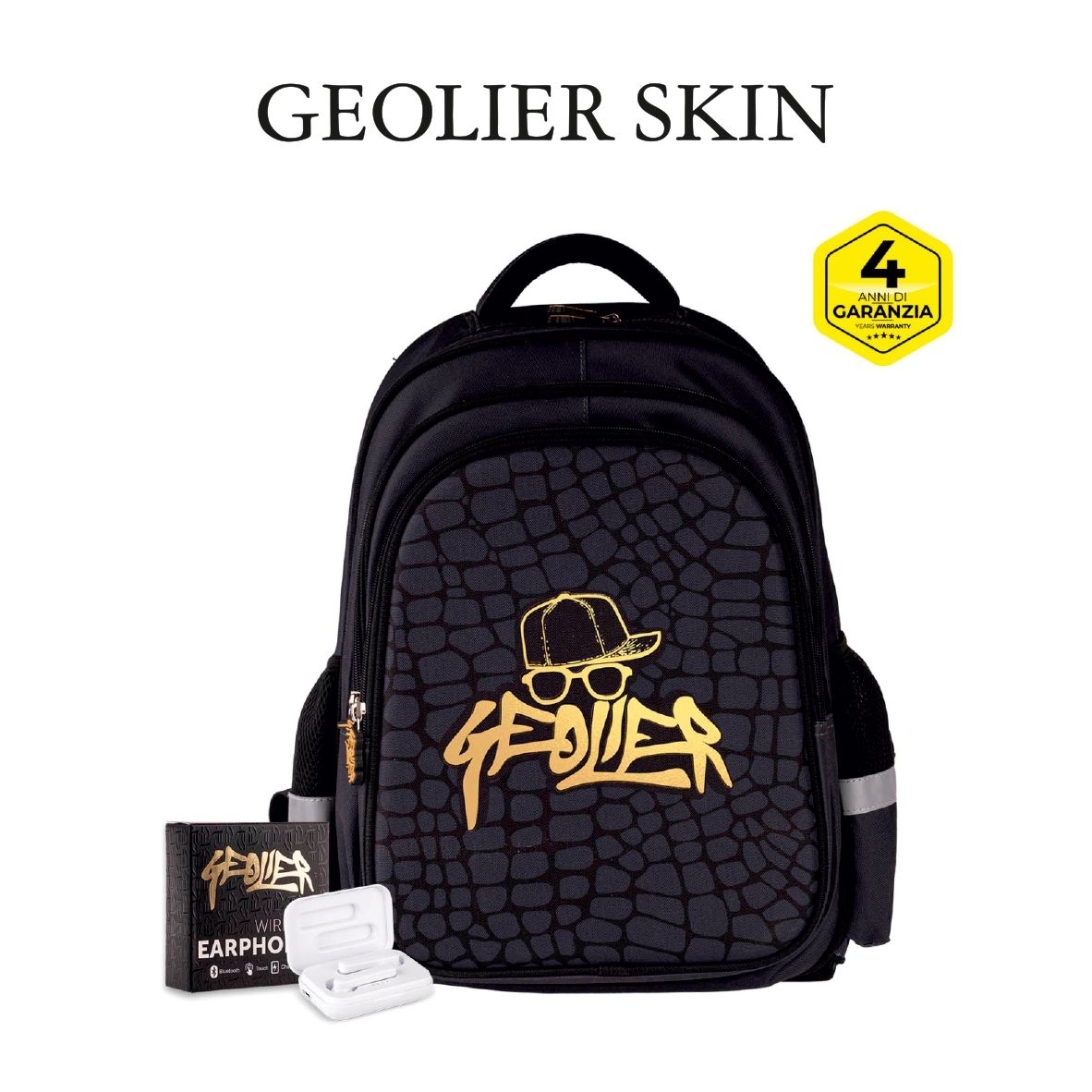 Zaino scuola Geolier con cuffie omaggio