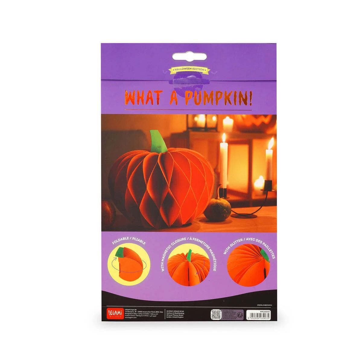 Zucca di Halloween pieghevole in carta - What a Pumpkin! - LEGAMI