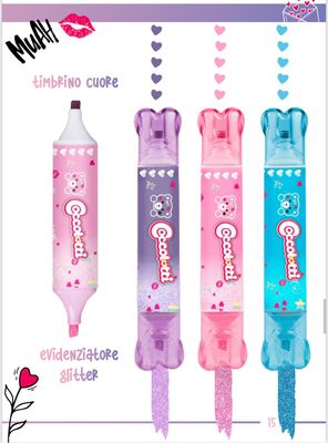 Set 3 evidenziatori con timbro Coccolotti - COLOURBOOK