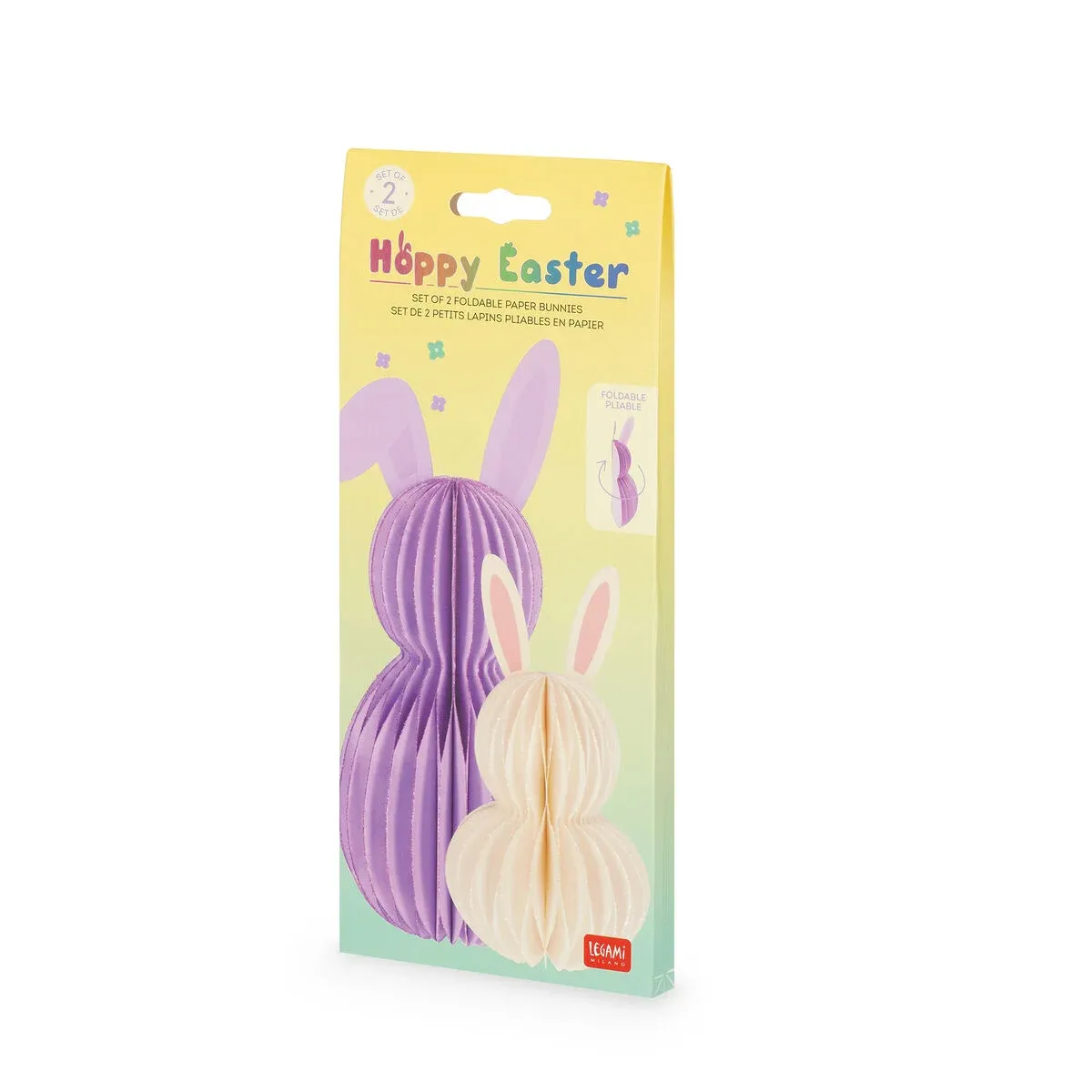 Set di 2 Coniglietti Pieghevoli in Carta - Hoppy Easter - Legami Milano