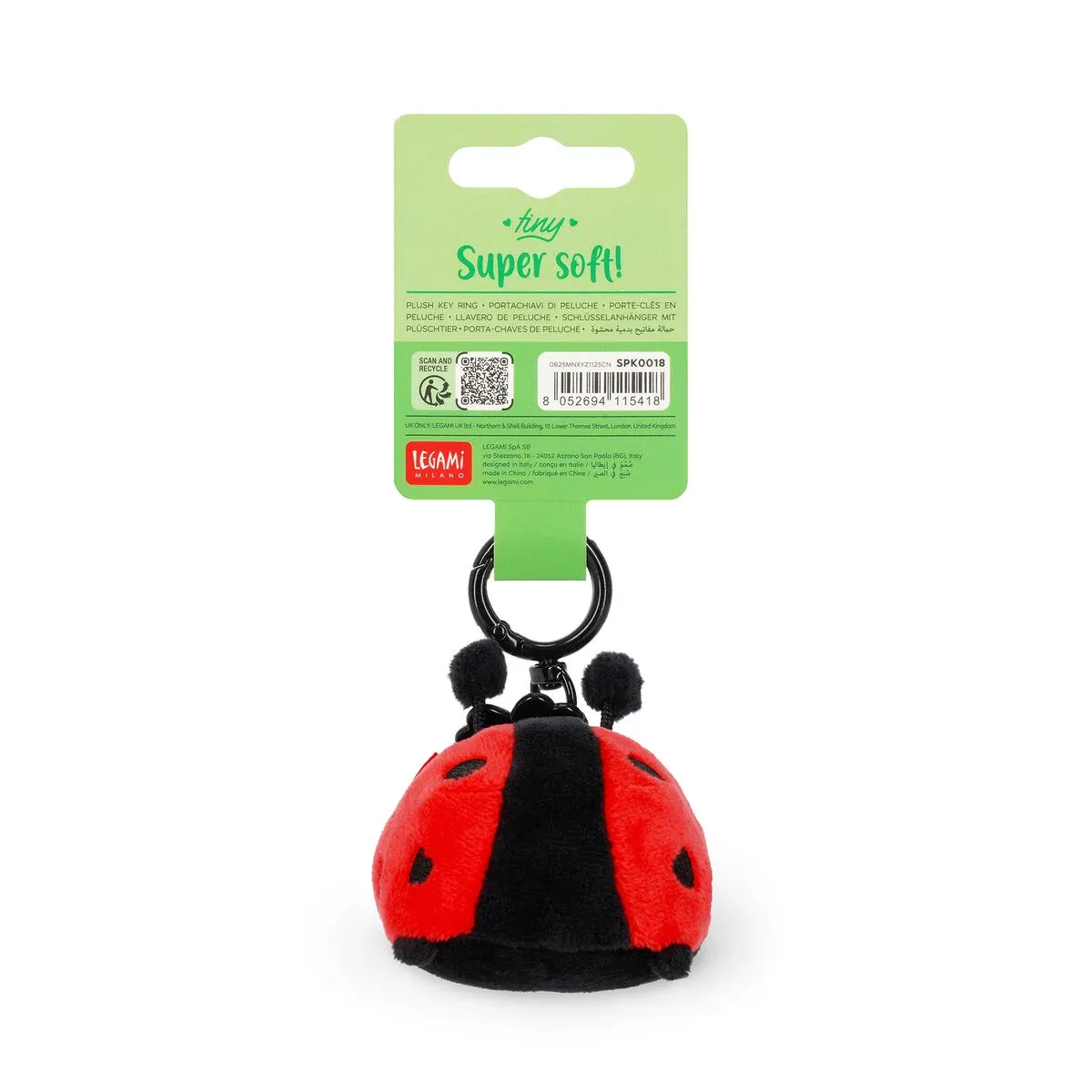 Portachiavi di Peluche Ladybug - Tiny Super Soft! - Legami Milano