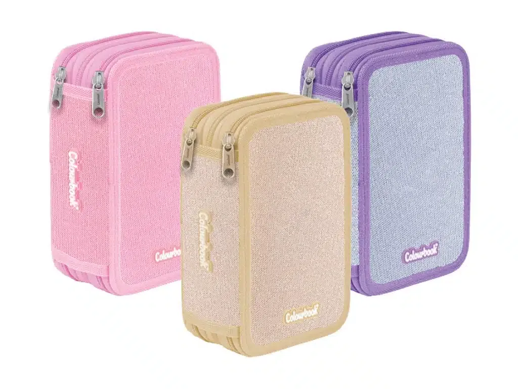 astuccio 3 zip Glitter