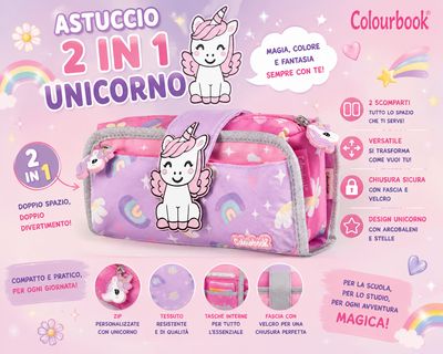 Portapenne 2 in 1 alien e unicorno