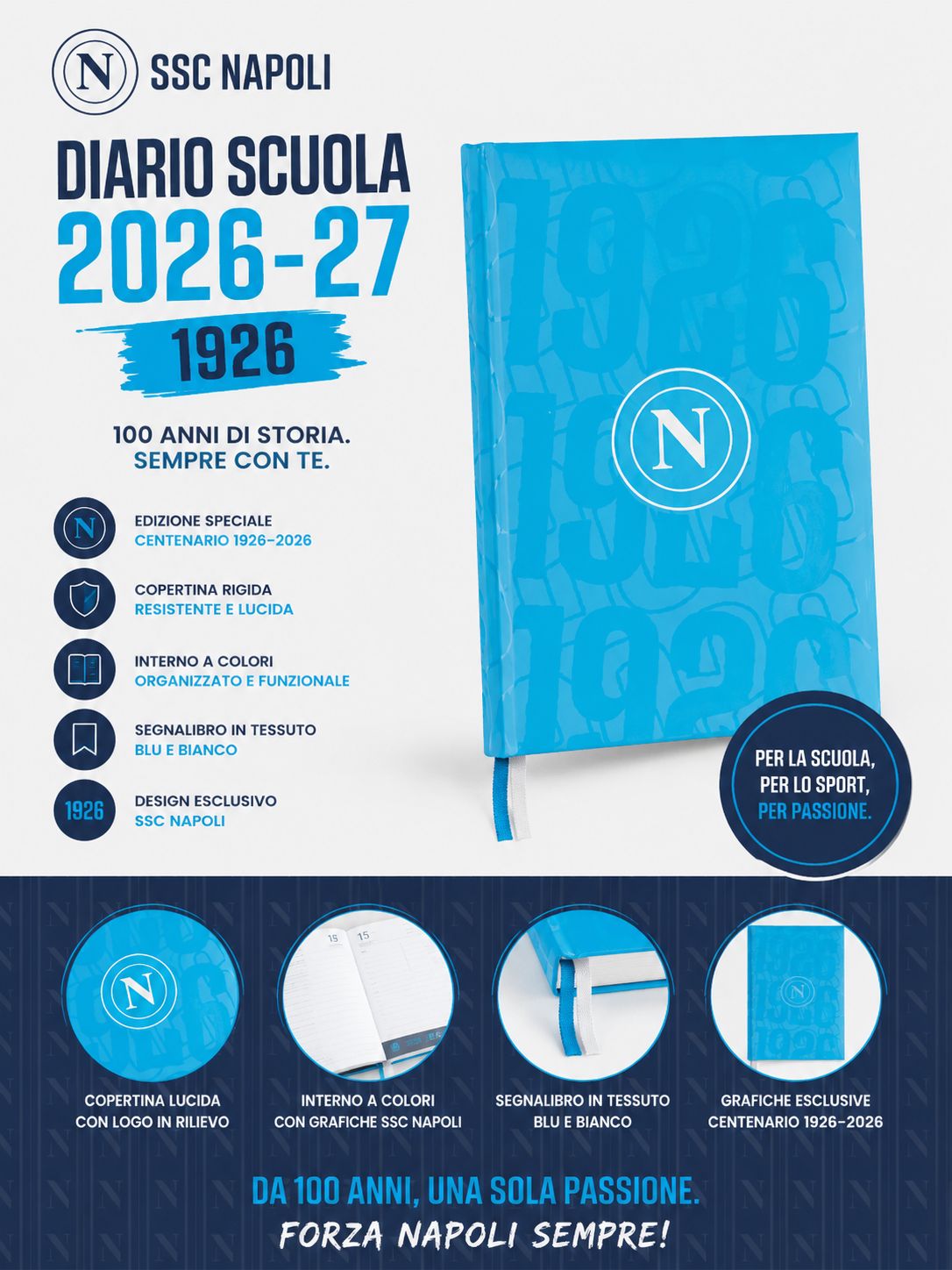 Diario scuola SSC Napoli 2026-27 non datato Diario scuola SSC Napoli 2026-27 non datato