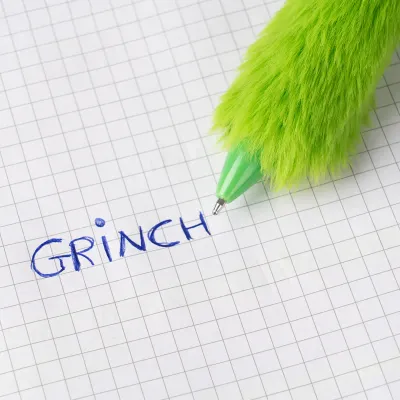 Penna a scatto in Peluche The Grinch – Inchiostro Blu