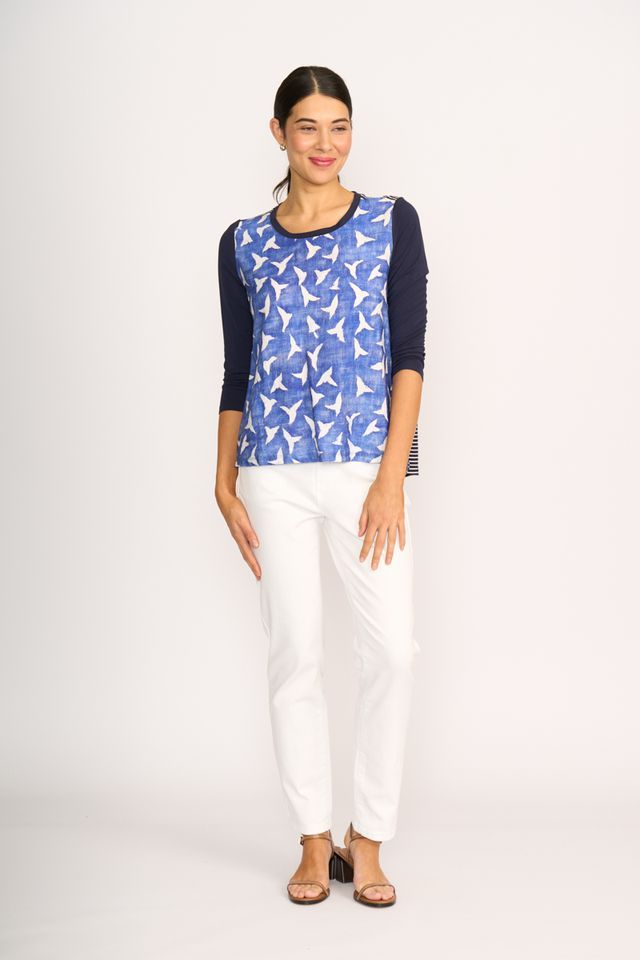 TP12319 Relaxed Fit Contrast FRT Top