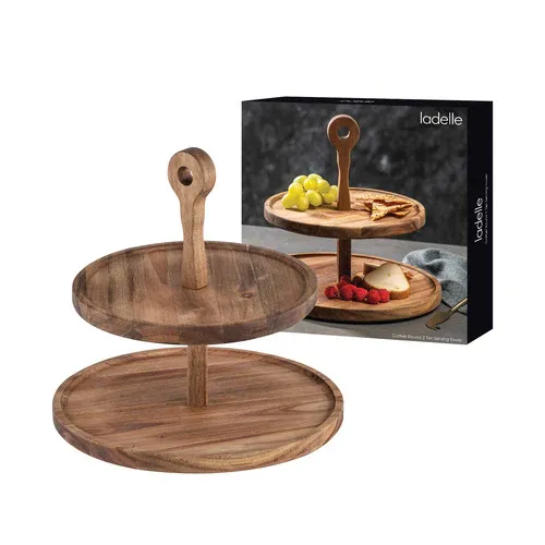 Gather Round Acacia 2 Tier Serving Tower
