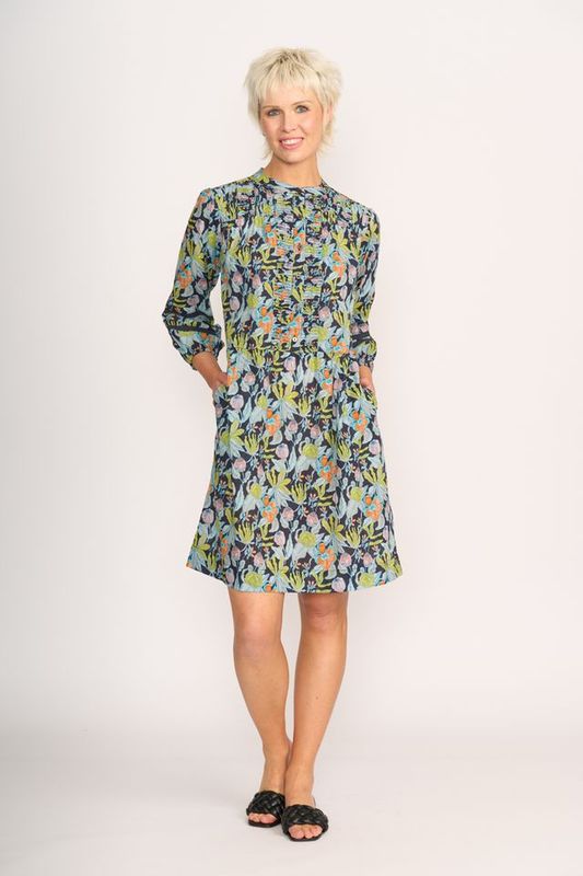 Pintuck &amp; Lace Dress