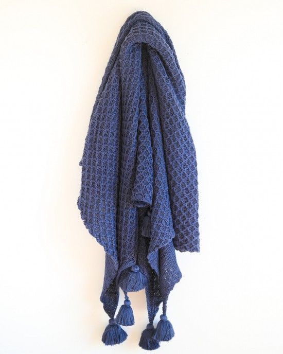Blue Tassell Throw