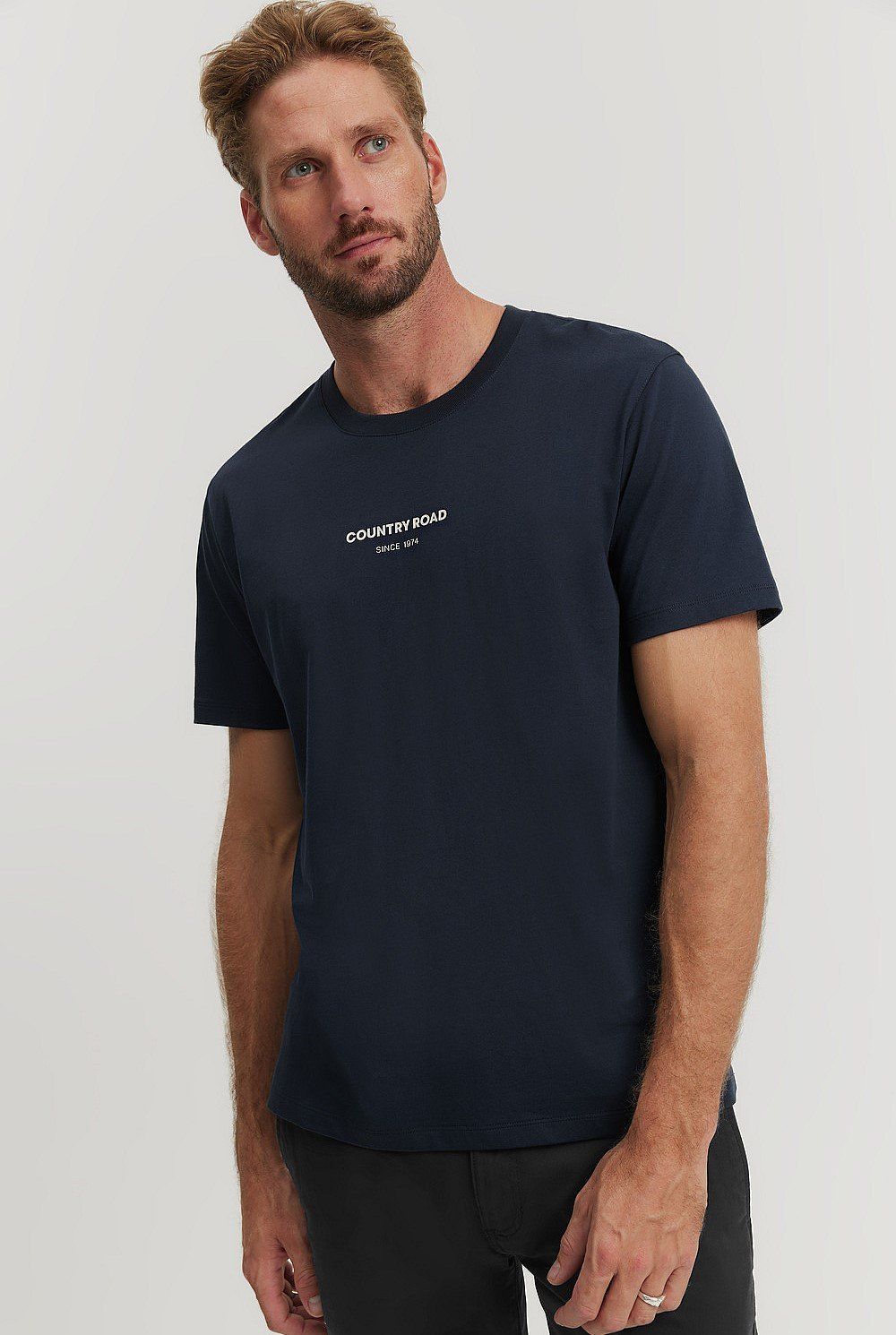 Modern Logo Tee, Colour: Navy, Size: S