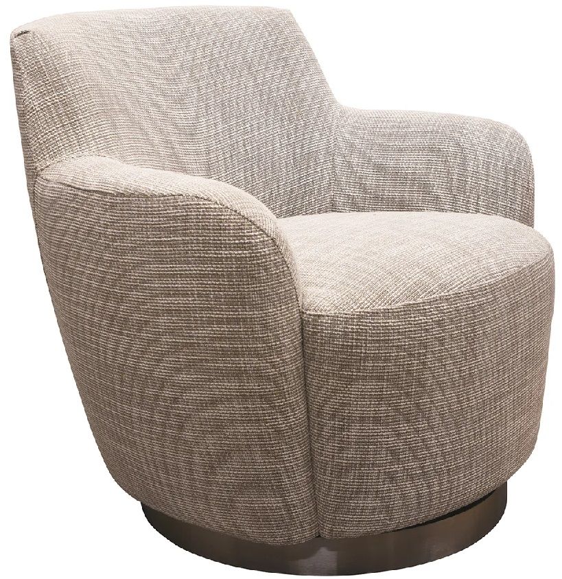 Baxter Logan Swivel Chair Taupe Tweed