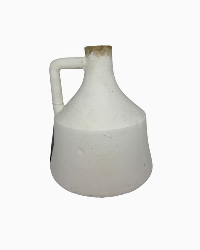 Artisan White Pot with Handle Small