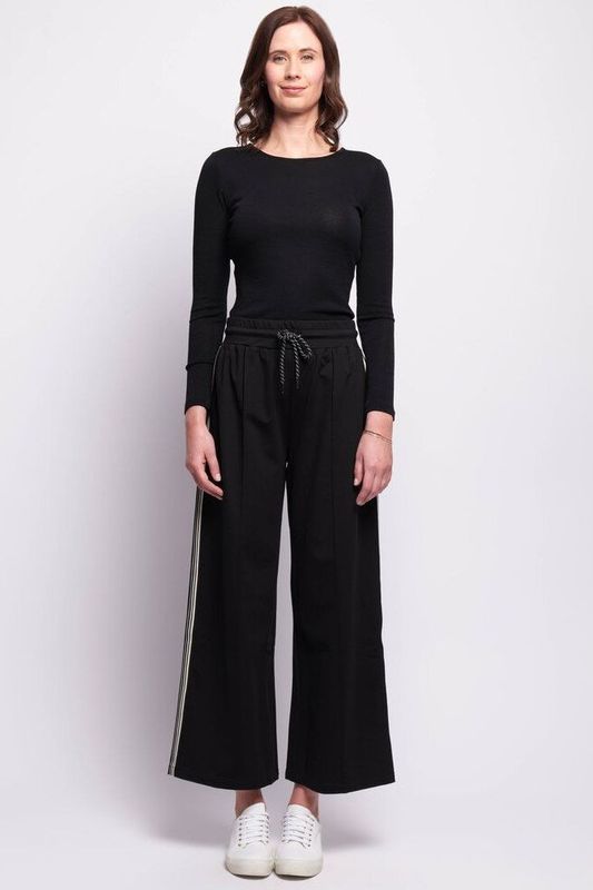 Wide Leg Side Stripe Trouser
