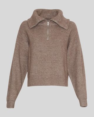 MSCH Gytta Zip Pullover, Colour: Walnut Melange, Size: XS/S