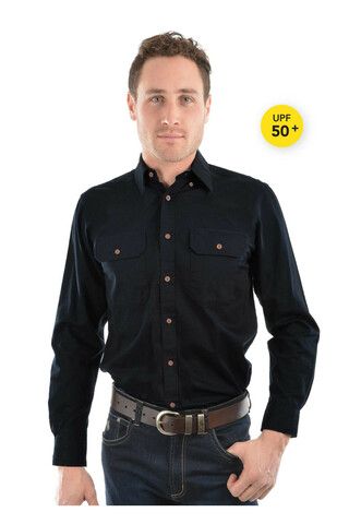 Light Drill Full Placket LS Shirt