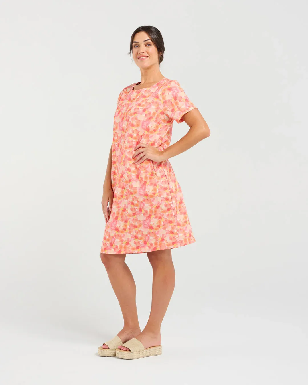 Alexia Printed Linen Cotton Dress