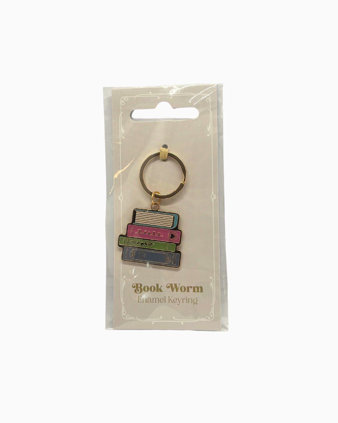 Book Worm Enamel Keyring
