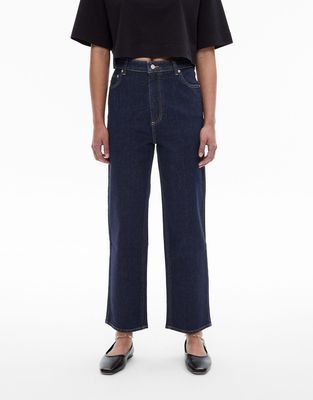 Crop Straight Jeans, Colour: Dark Indigo, Size: 8