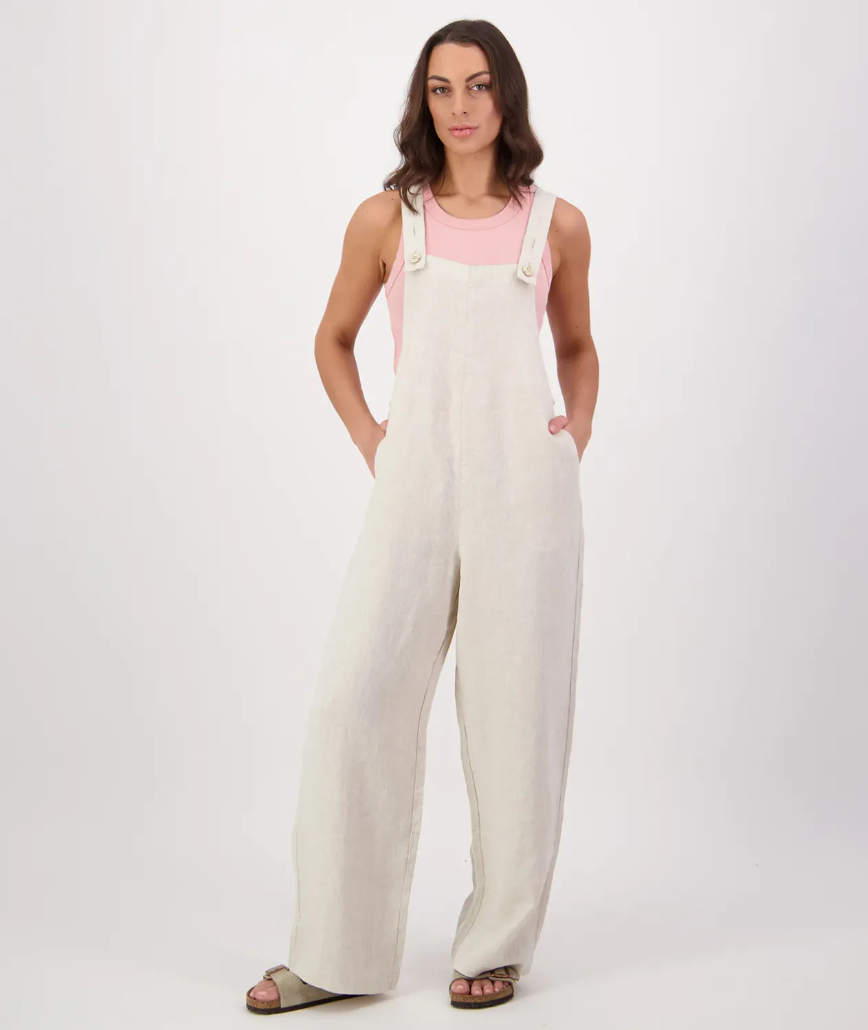 Julian Womens Linen Dungarees