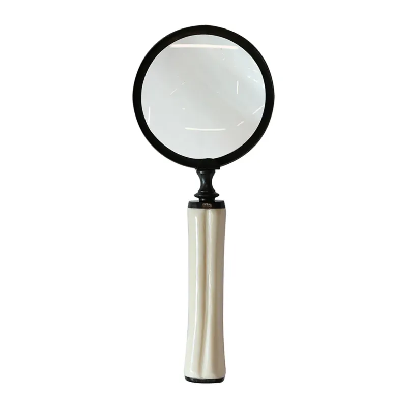 Magnifying Glass Bone Handle Nickel Finish
