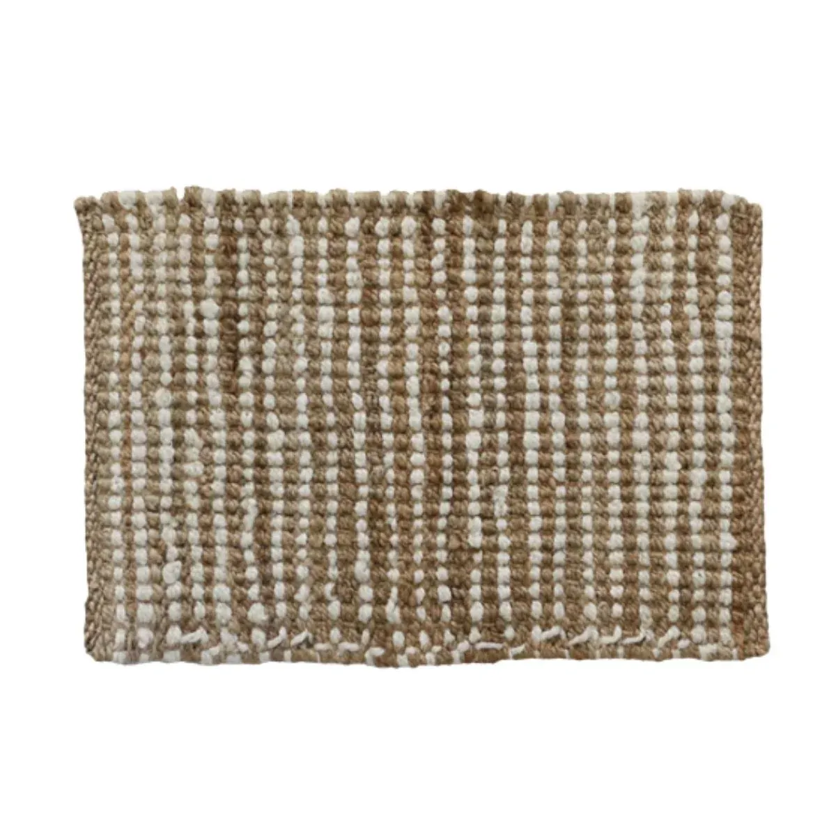 100% Jute Doormat Natural &amp; White