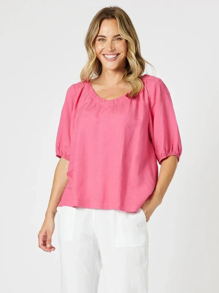 Lino V Neck Top