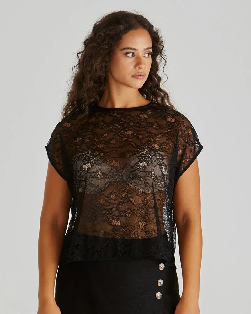 Liam Lace Button Back Tank