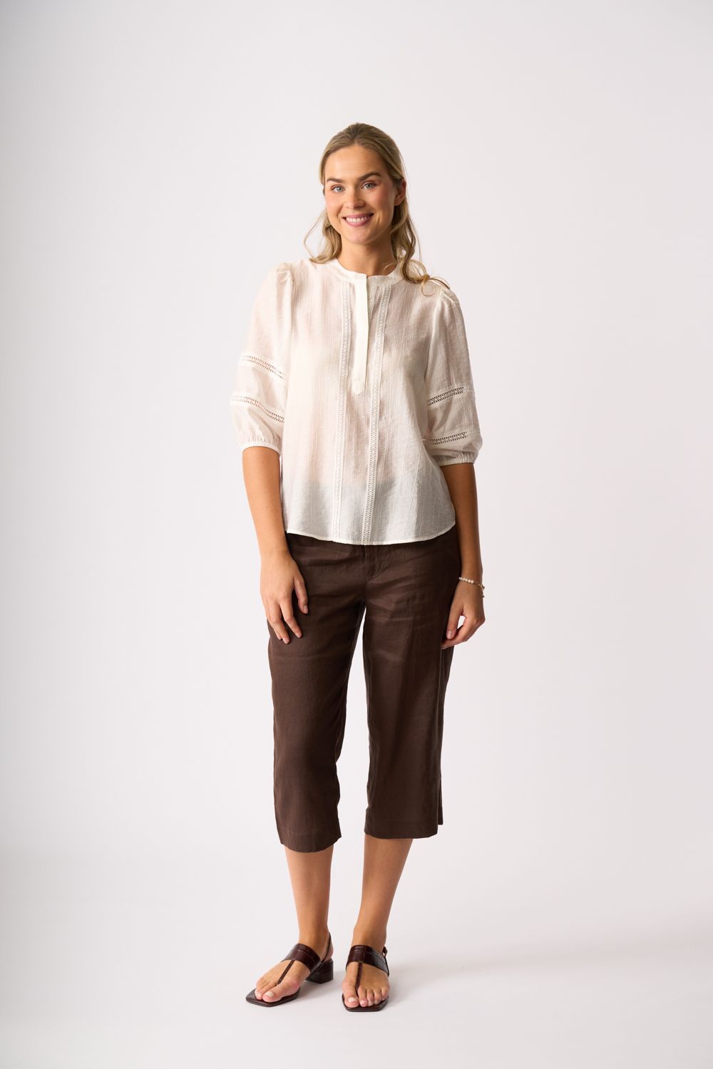 Check &amp; Lace Blouse