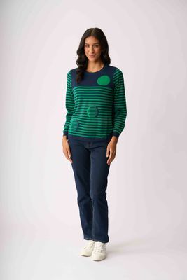 Scoop The Spots Jumper, Colour: Steel Green, Size: XS