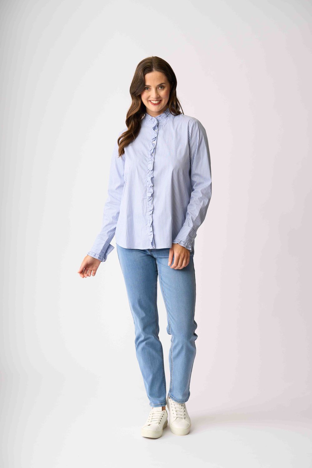 Double Ruffle Neck Shirt
